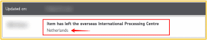 Royal Mail: Item Has Left the Overseas International Processing Centre ...