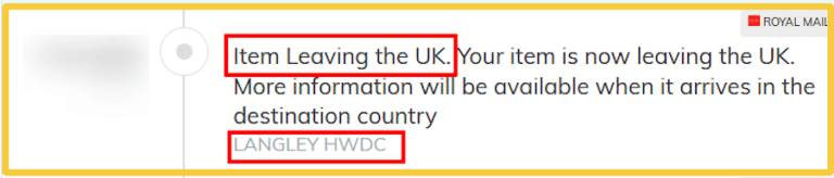 Royal Mail Tracking: “Item Leaving the UK” - MAILBOX MASTER