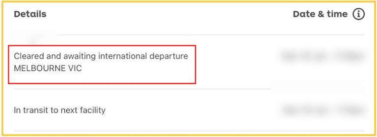 Cleared and Awaiting International Departure - AU Post - MAILBOX MASTER